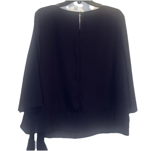 Talbots Women’s Navy Blue Side Tie 3/4 Sleeve Round Neck Blouse Top Sz 14W - Picture 5 of 10